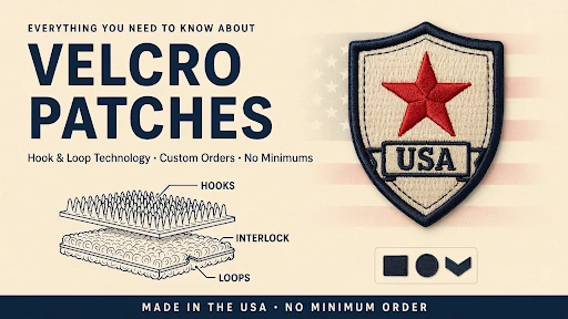 visual representation of Velcro patches and how hook and loop patches work.